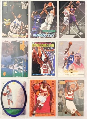 Lot (9) Michael Jordan, Dirk, Jason Kidd, KG-rc Inserts- Bulls, NBA