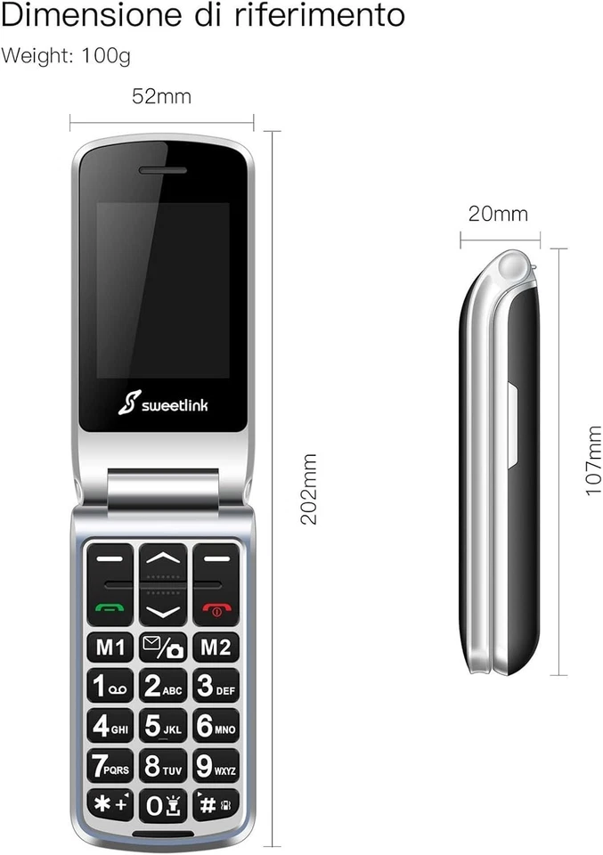 Telefono Cellulare per Anziani Con Tasti Grandi, GSM Flip Telefoni Cellulari per - Immagine 4 di 4
