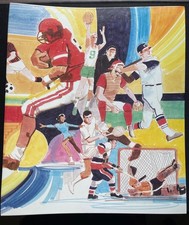 Vintage Scrapbook Alum - Unused w/ Sports Theme Cover