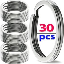 10/30pcs Stainless Steel Key Rings Polished s...