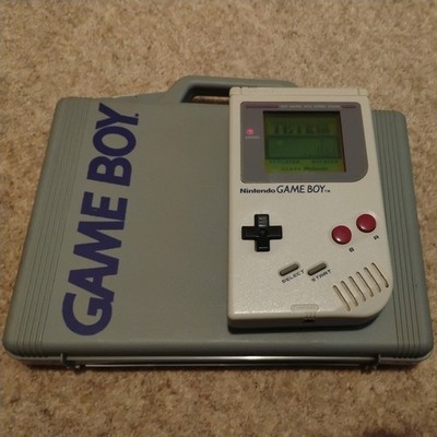 Vintage Nintendo GameBoy Original 1989 Grau mit Hülle & Linkkabel