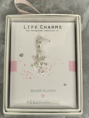 Life Charms Gecko Eidechse Charm versilbert Universal Armband Charm Geschenk verpackt