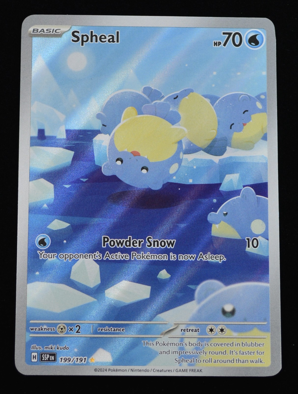 Spheal 199/191 Pokemon Sv08: Surging Sparks Illustration Rare Holo- NM
