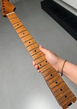 Mástil de guitarra eléctrica de arce llama tostada 22 trastes 24,75 pulgadas mástil de repuesto satinado