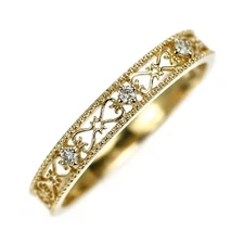 K10YG diamond ring - Auth free shipping from Japan- Auth SELBY_JAPAN