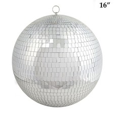 16" Extra Large Silver Glass Mirror Disco Ball Ornaments Party Decorations