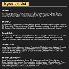 Beard Grooming Kit for Men Wash Oil Balm Brush Comb Gift for Dad Boyfriend
