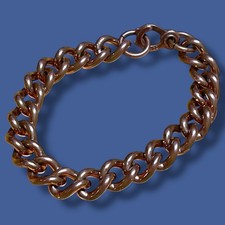 Unisex Solid Copper Bracelet Cuban Curb Link Bracelet 8 43.35 Grams Signed