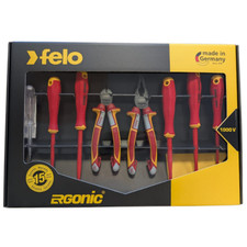 Felo SD Ergonic VDE Screwdriver 8pc Set Includes Slotted & Phillips