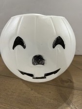 VTG Blinky Products Halloween Pumpkin JackO Lantern Blow Mold White Glow In Dark