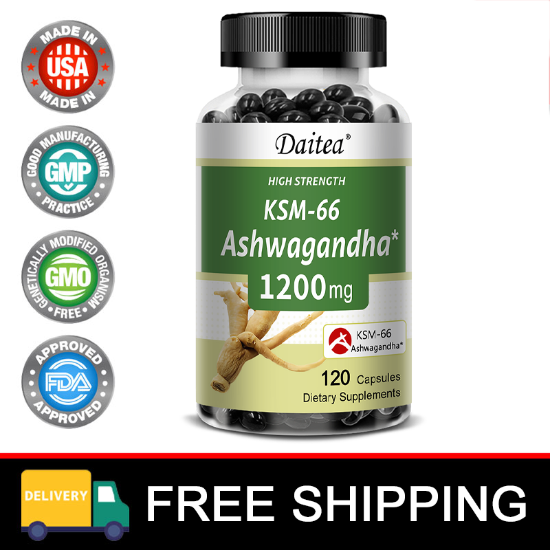 Capsules D'Ashwagandha KSM-66 Daitea – 1200 Mg, Réduction Stress, Soutien Immunitaire