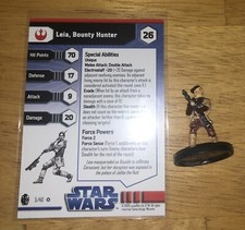 Star Wars Miniatures Imperial Entanglements Leia, Bounty Hunter 05/40 VR W/card