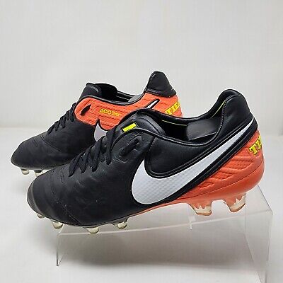 Nike Soccer Cleats Mens 6 Tiempo Legend VI Black Orange ACC Nike Soccer Cleats Mens 6 Tiempo Legend VI Black Orange ACC