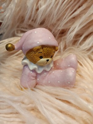 Lucy & Me Clown Bear pink white polka dot suit slouchy hat Lucy Rigg ENESCO 1985