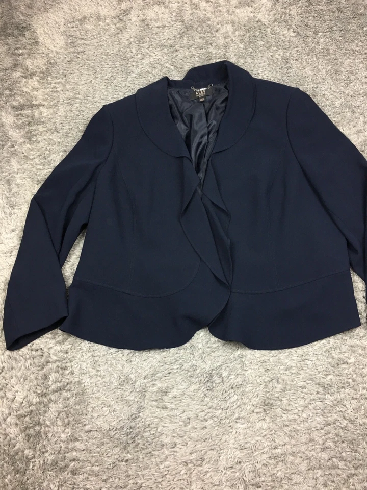 Alex Marie Jacket Woman Size 22W Blue Career Designer Clasp Closing - Image 3 of 4