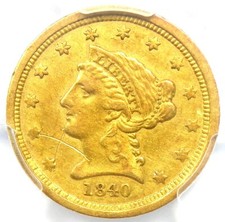 1840-C Liberty Gold Quarter Eagle $2.50 Charlotte - Certified PCGS AU Details
