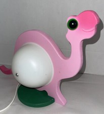 Dinosaur Night Light Table Lamp Pink Electric Girl  s Bedroom Vintage 11x14x7  