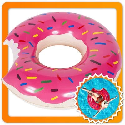 GOODS & GAGDETS GMBH XXL Donut aufblasbarer Schwimmreifen Schwimmring Luftmatratze Schwimmhilfe 100cm