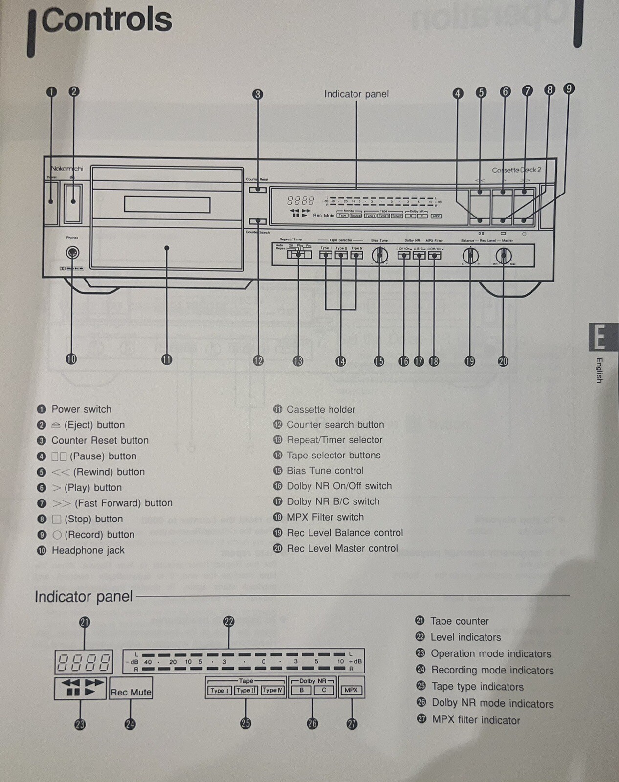 Nakamichi Cassette Deck 2 Mint Tested One Owner With Original Manual