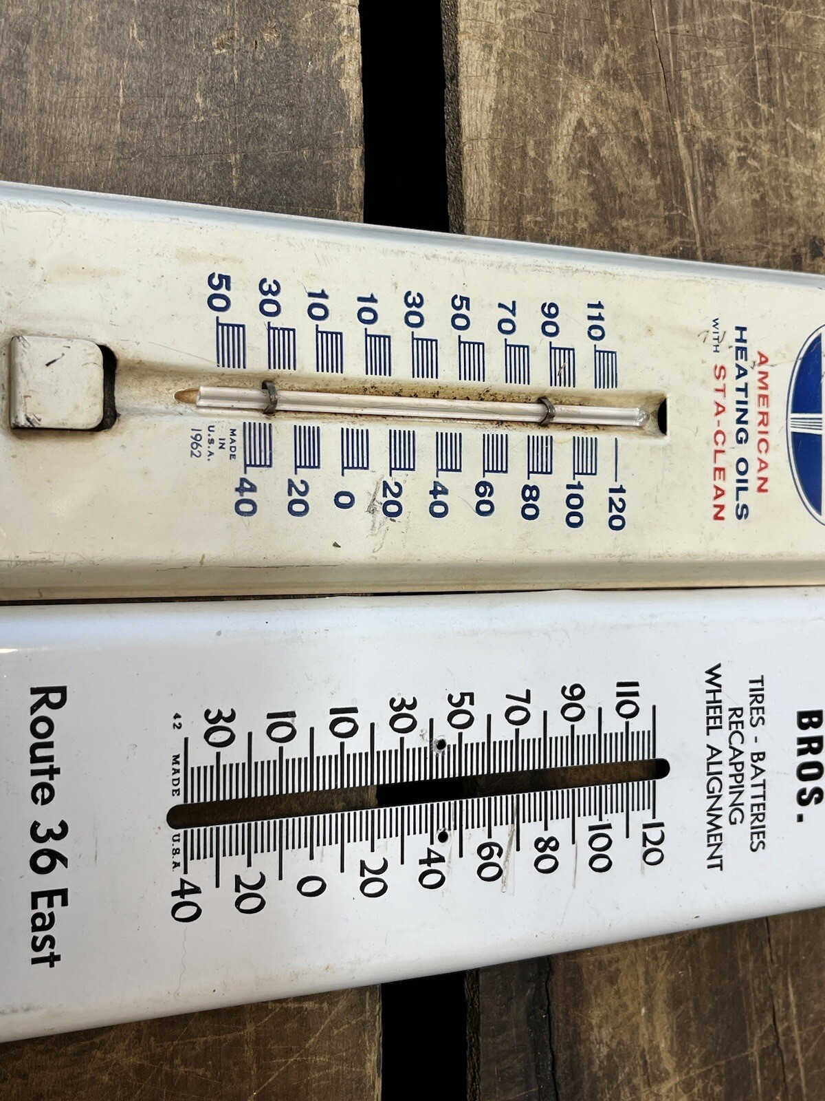 Vtg Pair Standard Oil & Morrison Bros Tires Advertising Thermometer Signs 11.5” eBay