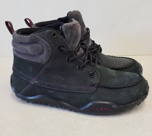Kuru Quest Black Leather Mid Hiking 