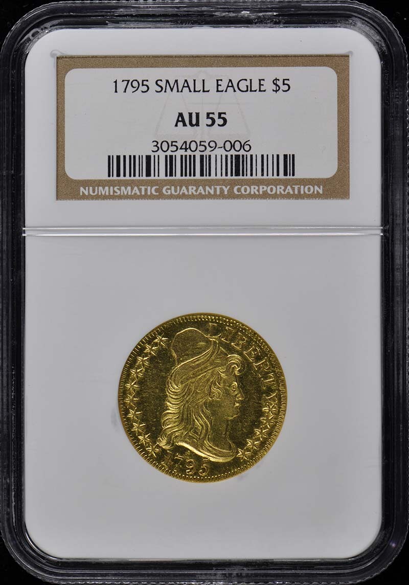 1795 SMALL EAGLE Draped Bust $5 NGC AU55 | eBay