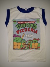 Vintage Teenage Mutant Ninja Turtles Pizzeria Youth Shirt TMNT 1980s Size 7 RARE