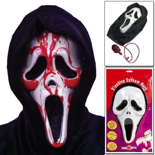 Bleeding Halloween Scream Mask with Blood Pump Horror Ghost Face Movie Cosplay - Picture 1 of 9