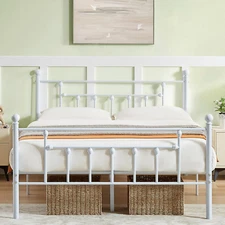 Full Size Metal Platform Bed Frame with Headboard and Footboard, Heavy Duty Slat