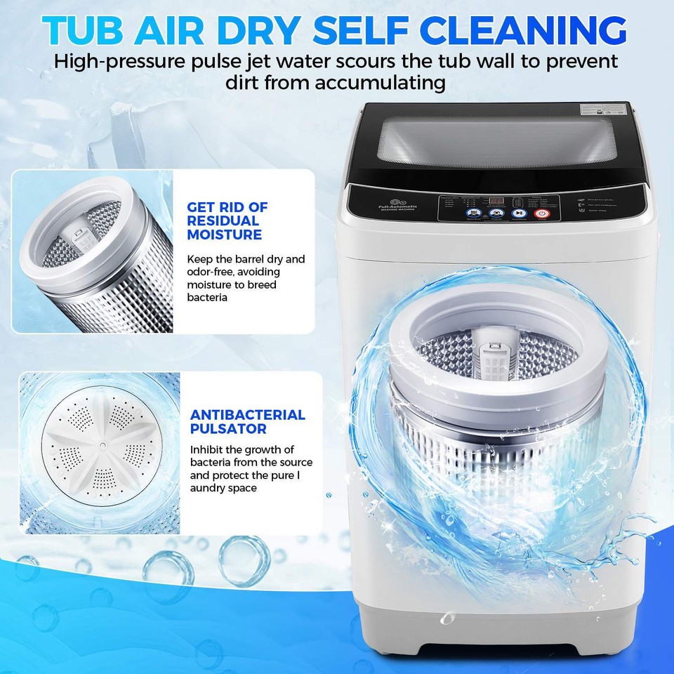 Washing Machine FullAutomatic Portable Washer Combo with Drain Pump 10
