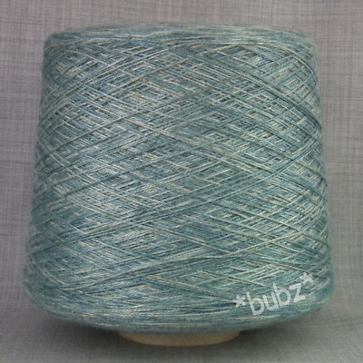 VISKOSE LEINENGARN BLAUGRAU RAUMGEFÄRBT 500g KEGELMASCHINE STRICKEN WEBEN TWIST