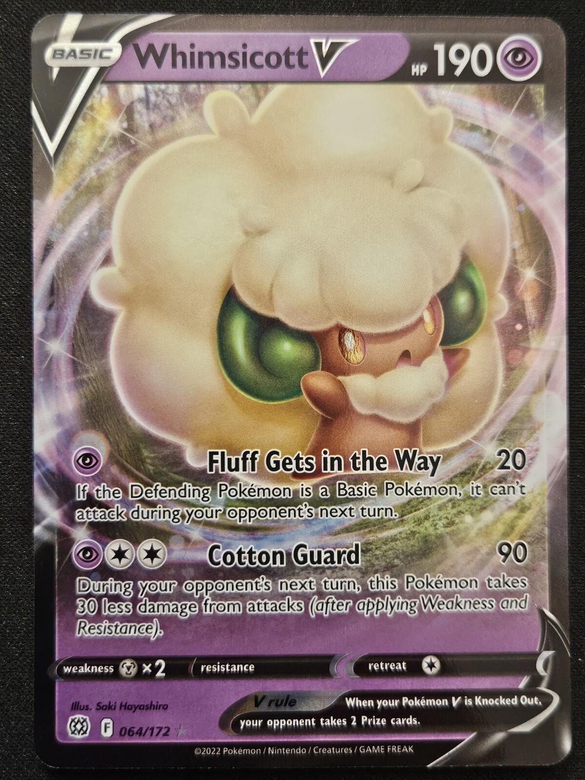 Whimsicott V 064/172 SWSH Brilliant Stars Ultra Rare Holo Pokémon TCG 2022 NM