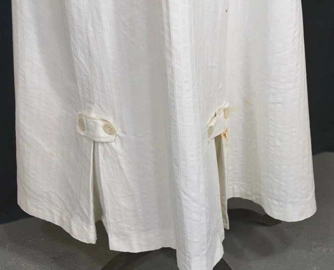 falda antigua blanca algodón eduardiana/victoriana cintura 22 bullicio original 1890 Foto 2 de 4