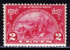 #615** 2¢ HUGUENOT WALLOON.  UNUSED with VARIOUS FAULTS.  SCV $3.75-$7