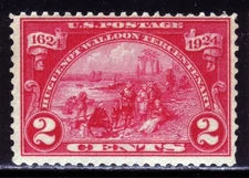 #615** 2¢ HUGUENOT WALLOON.  UNUSED with VARIOUS FAULTS.  SCV $3.75-$7
