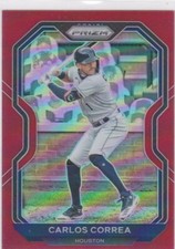 CARLOS CORREA RARE RED PRIZMS VARIATION Baseball Card Astros MINNESOTA TWINS!