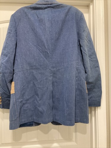 Vintage Denim Faux Suede Stanley Blacker Blazer Jacket Sport Coat See Meas - Picture 6 of 12