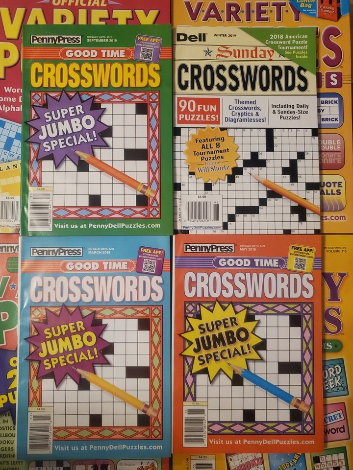 24 NEW/UNUSED Pennypress / Dell Variety & 9 Crossword Puzzle Books eBay