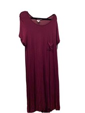 Women’s Lane Bryant Maroon Knit Maxi Dress Size 18/20 EUC
