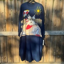 Vintage DeadStock New Stock Kittens Puppy Dog Grannycore Fleece Nightgown
