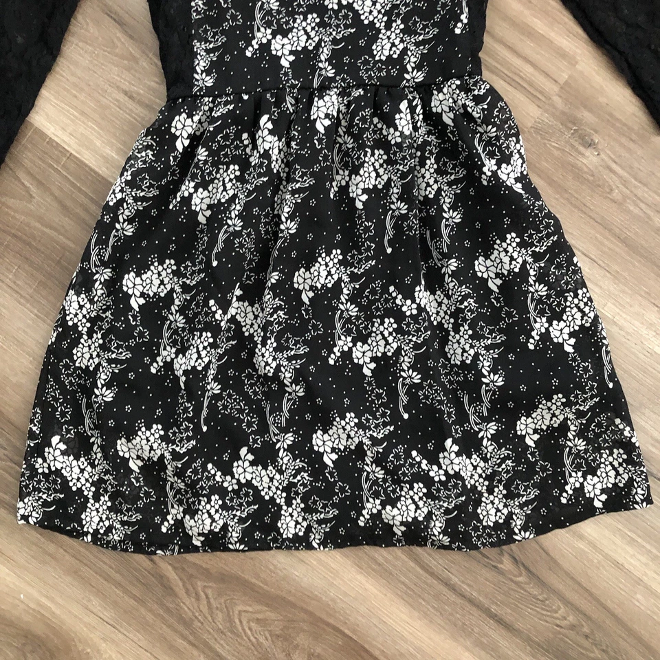 American Rag черный белый цельный кружева цветочный общий платье женщин sz XS - Изображение 2 из 4