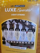 Gemmy LED Lightshow Luxe Sparkle C9 White Diamond White Light String 24 Lights