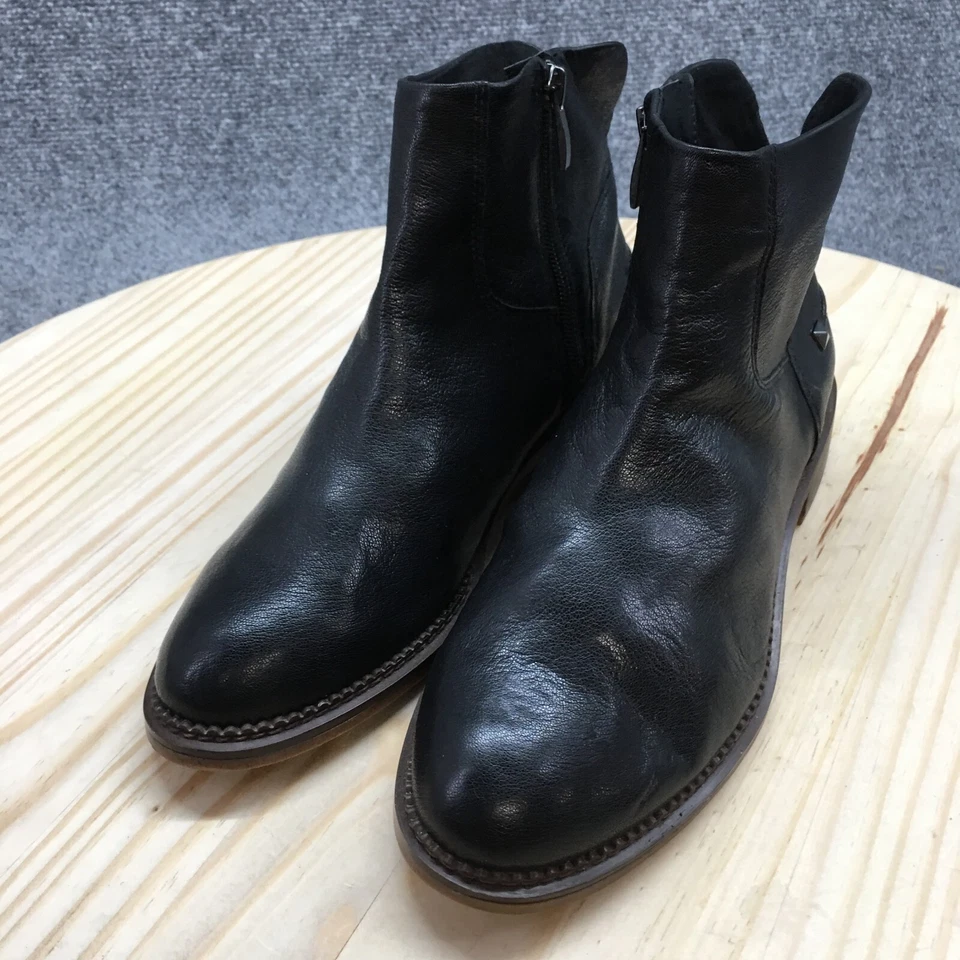 Franco Sarto Botas Mujer 7.5 M Hero Botín al Tobillo Cuero Negro Informal Bloque NUEVO Foto 3 de 4