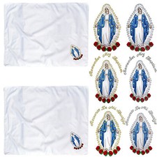 Baby Christening Baptism Swaddle BLANKET Gold Silver Embroidery Holy Virgin Mary
