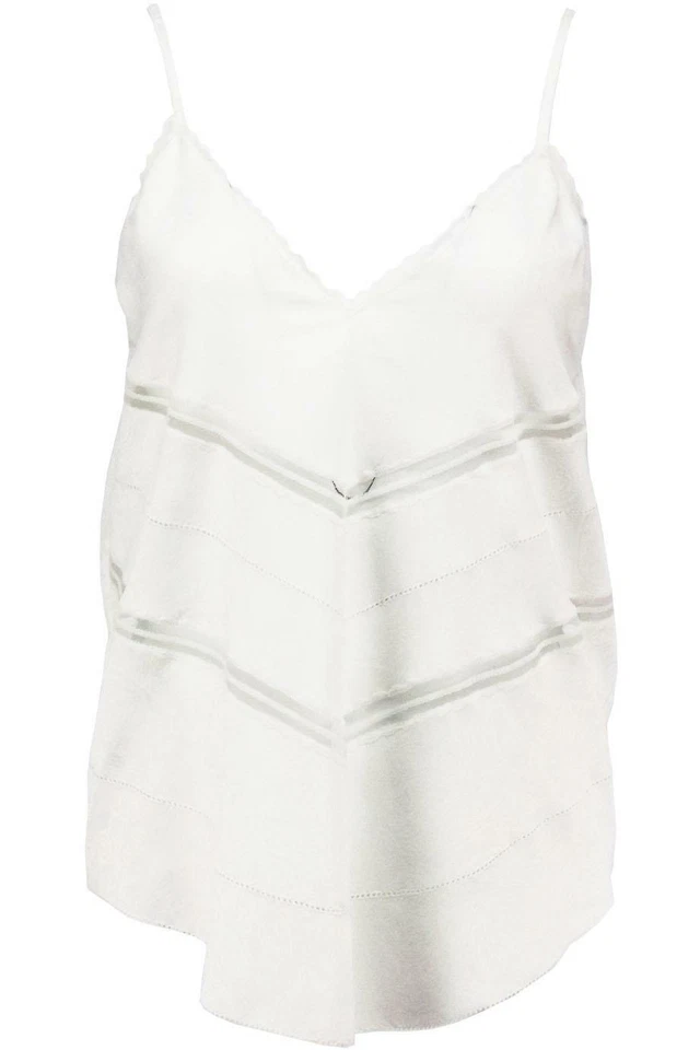 IRO MAISIE LACE TRIMMED SATIN JACQUARD TOP FR 34 UK 6