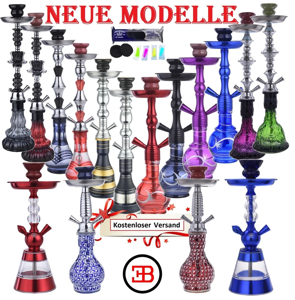 Wasserpfeife 2er Schlauch Shisha Nargile Set ca.55cm Orientalisch Hookah Aktion - Bild 2 von 4