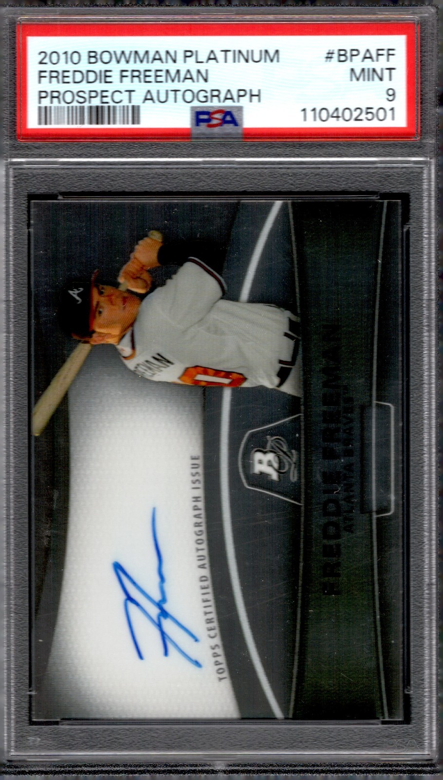 Freddie Freeman Atlanta Braves 2010 Bowman Platinum Prospect Auto PSA 9 Mint 