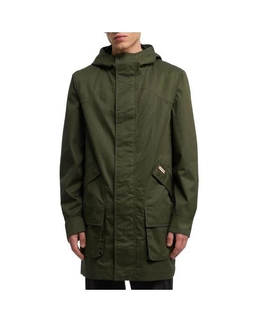 HUNTER Men's Green Downing Hooded Rain Jacket Size Large