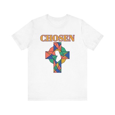 Chosen stained glass cross T-Shirt | Christian faith tee