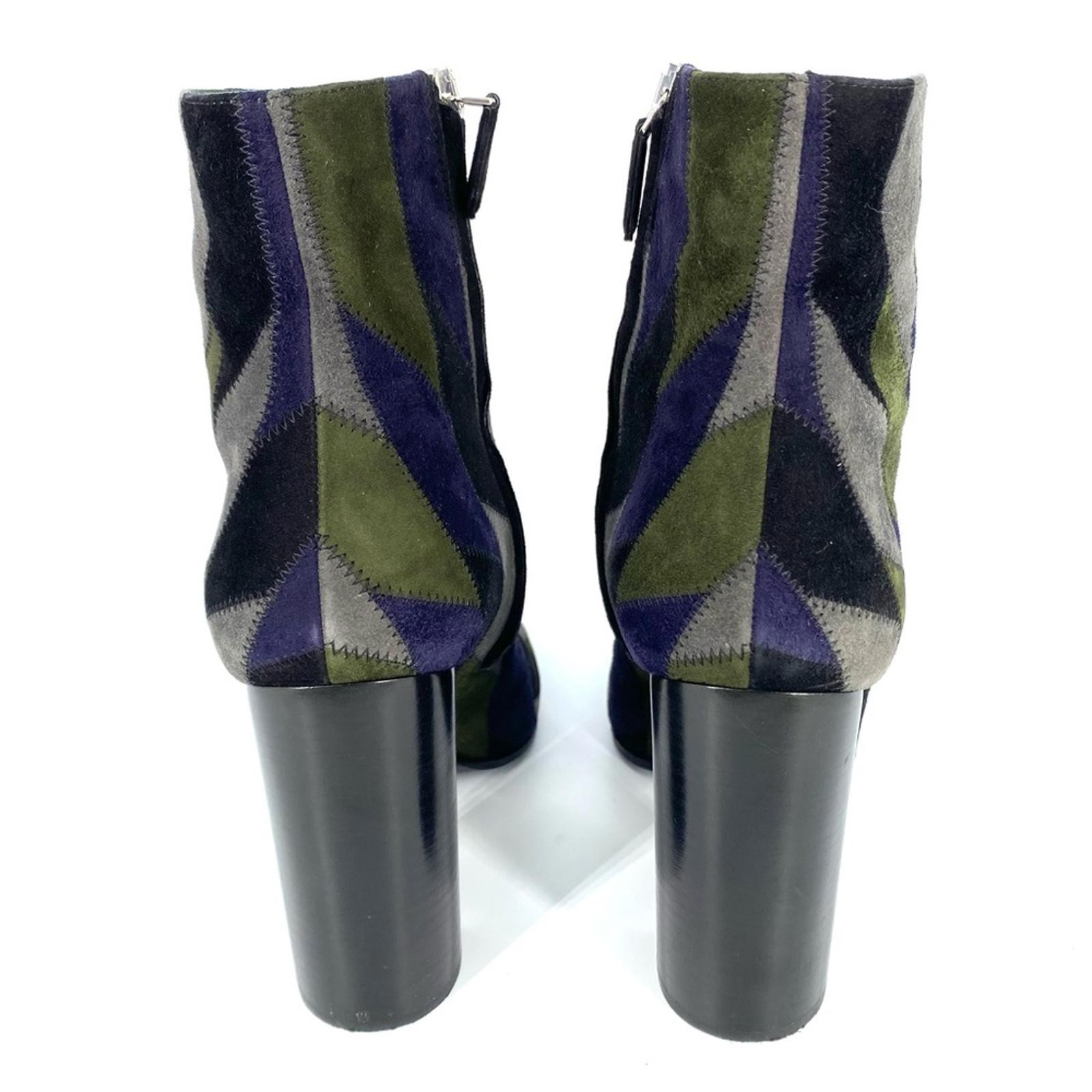 Prada Multicolour Suede Patchwork Ankle Booties S… - image 5